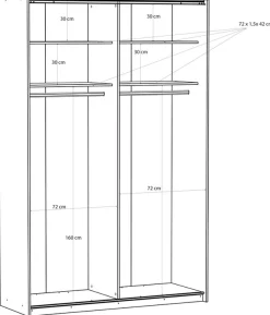 FORTE Schwebetürenschrank »Fittio. Made in Europe, 2 Schiebetüren, modernes Design« Höhe 2,35 mtr, stehende Montage, Spiegel