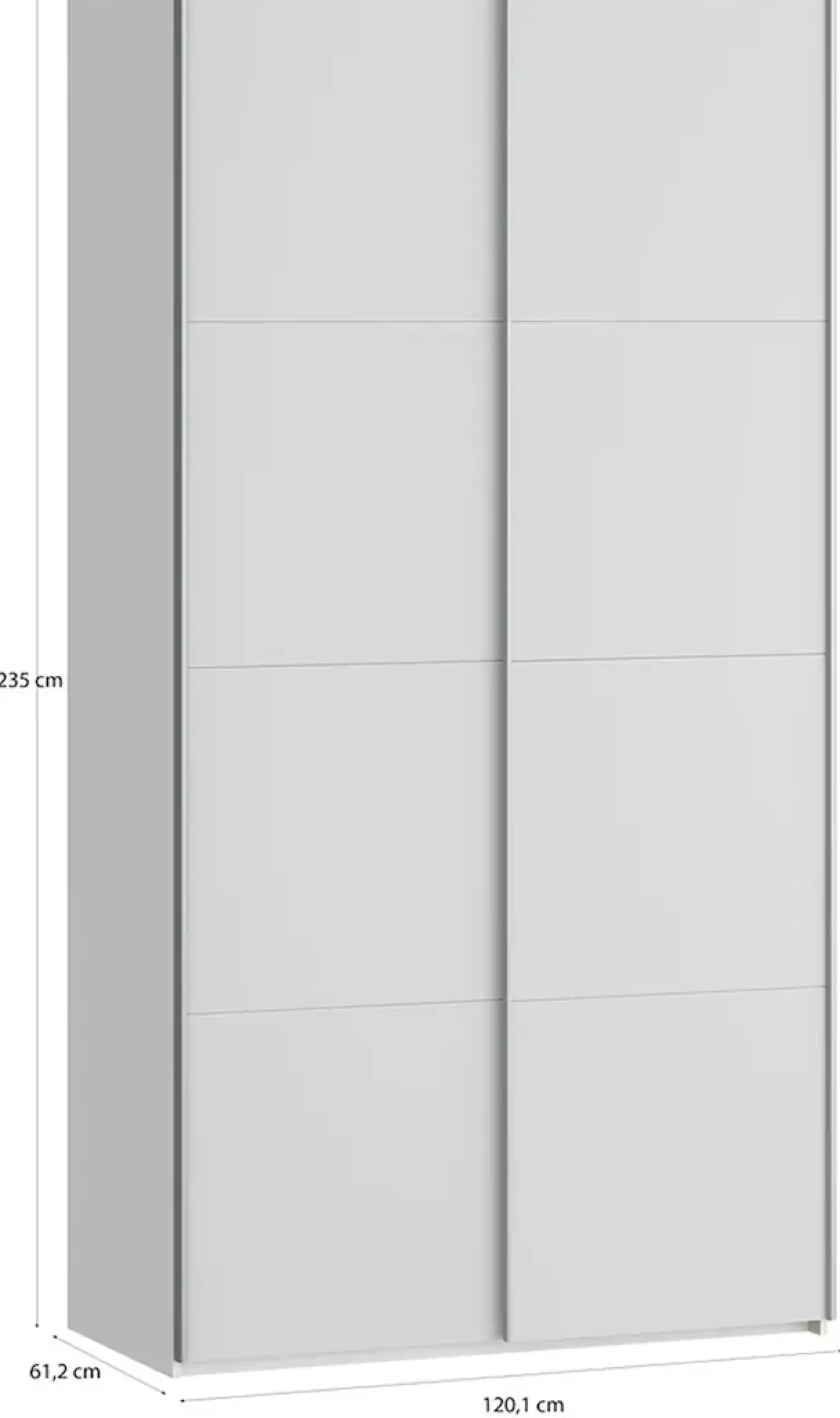 FORTE Schwebetürenschrank »Fittio, Made in Europe, 2 Schiebetüren, modernes Design« Höhe 2,35 mtr, stehende Montage