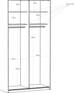 FORTE Schwebetürenschrank »Fittio, Made in Europe, 2 Schiebetüren, modernes Design« Höhe 2,35 mtr, stehende Montage