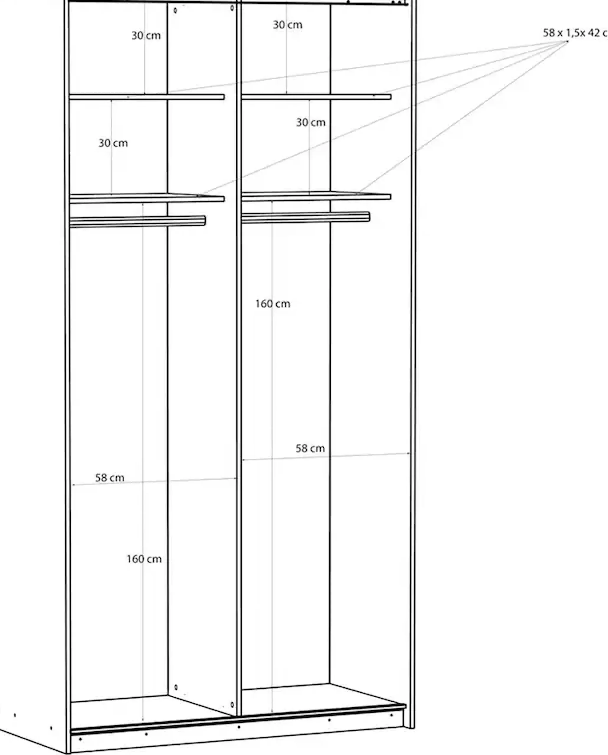FORTE Schwebetürenschrank »Fittio, Made in Europe, 2 Schiebetüren, modernes Design« Höhe 2,35 mtr, stehende Montage