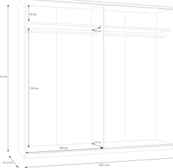 FORTE Schwebetürenschrank »Ingalil« Höhe 2,10 mtr., stehende Montage