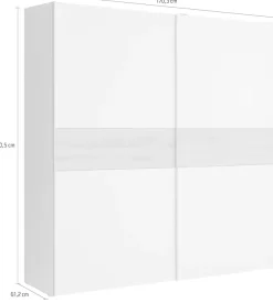 FORTE Schwebetürenschrank »Longline, Made in Europe, 2 Schiebetüren, modernes Design« melaminbeschichtet
