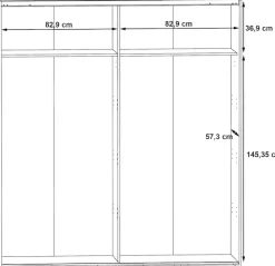 FORTE Schwebetürenschrank »Longline, Made in Europe, 2 Schiebetüren, modernes Design« melaminbeschichtet