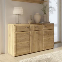 FORTE Sideboard »Akinori« Sideboard, Holzoptik, MDF Front, Metallgriffe, Soft Close, Vollauszug