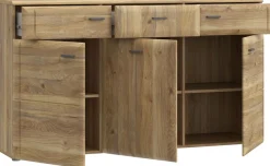 FORTE Sideboard »Akinori« Sideboard, Holzoptik, MDF Front, Metallgriffe, Soft Close, Vollauszug