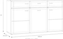 FORTE Sideboard »Akinori« Sideboard, Holzoptik, MDF Front, Metallgriffe, Soft Close, Vollauszug