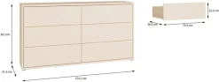FORTE Sideboard »Alice Springs, Kommode mit 6 Schubkästen, Breite 154,5cm« Schubkästen mit Vollauszug, grifflos,Push to open , Stauraum