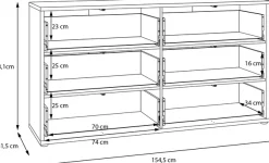 FORTE Sideboard »Alice Springs, Kommode mit 6 Schubkästen, Breite 154,5cm« Schubkästen mit Vollauszug, grifflos,Push to open , Stauraum