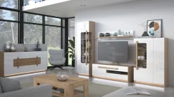 FORTE Sideboard »Attention« 3 Türen, 7 Fächer und integrierter Schubkasten,Sideboard, Beleuchtung, Soft Close, Stauraum, Breite 194,6cm