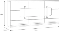 FORTE Sideboard »Attention« 3 Türen, 7 Fächer und integrierter Schubkasten,Sideboard, Beleuchtung, Soft Close, Stauraum, Breite 194,6cm