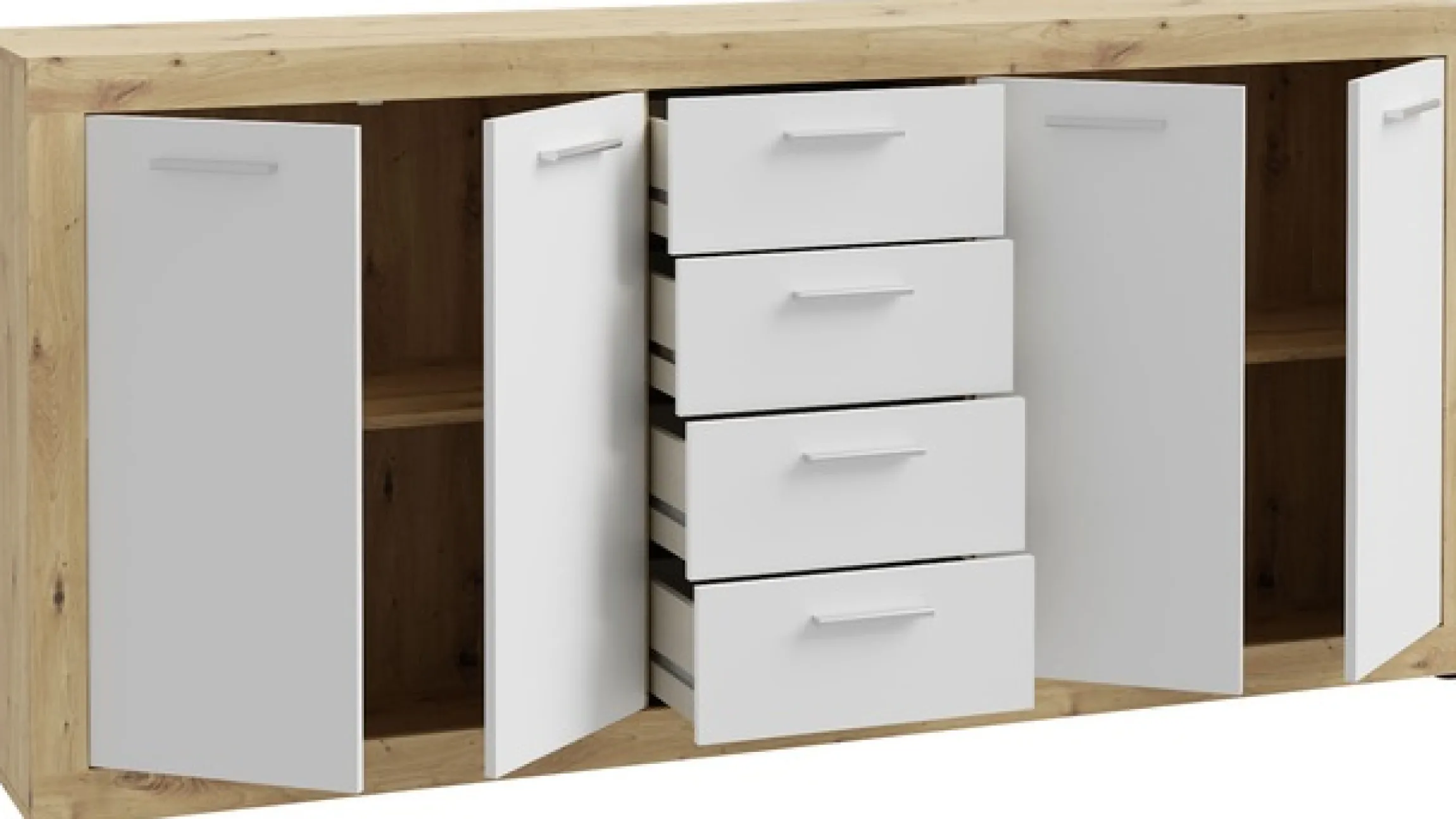 FORTE Sideboard »Baccio« Breite ca. 197 cm, 4 Türen, 4 Schubladen