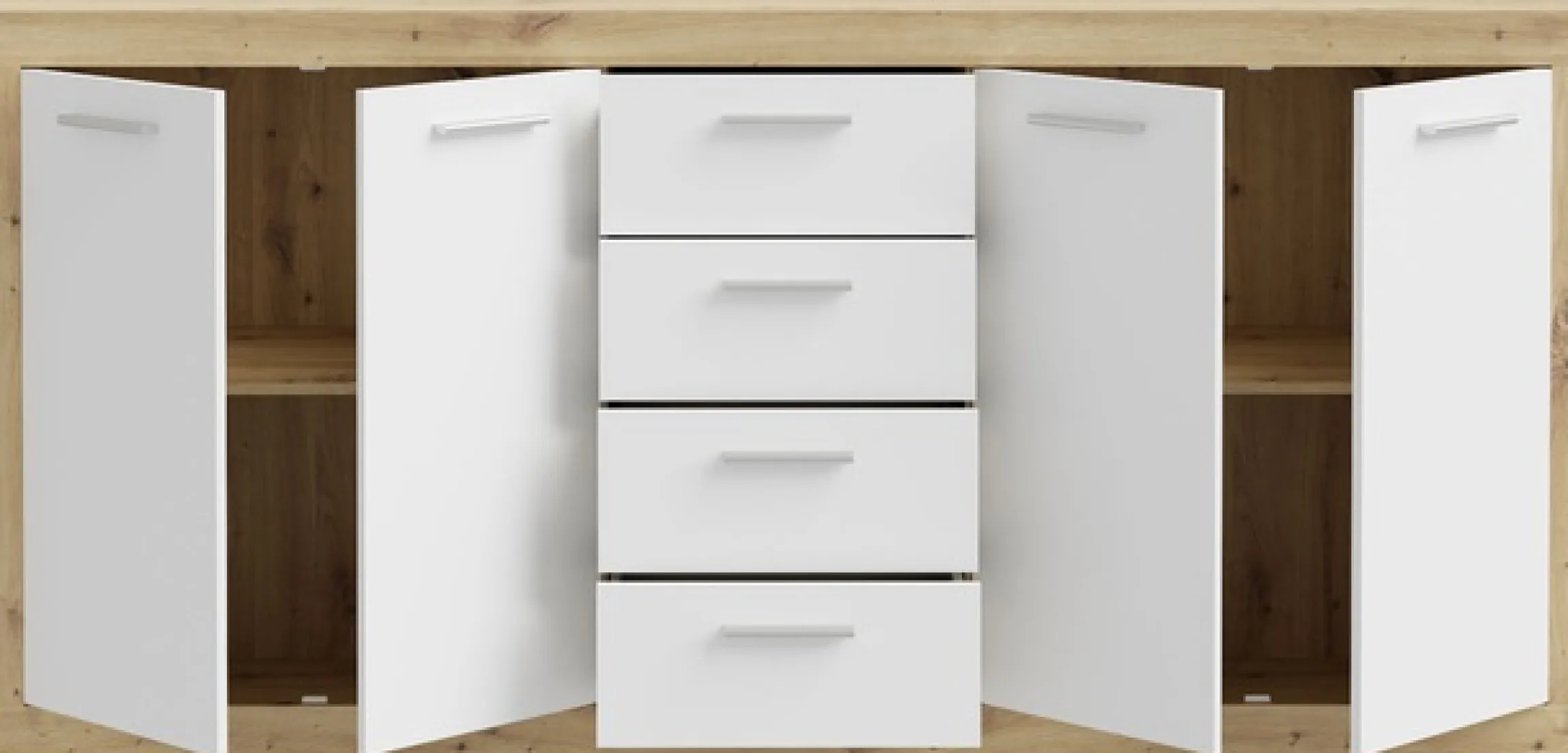 FORTE Sideboard »Baccio« Breite ca. 197 cm, 4 Türen, 4 Schubladen