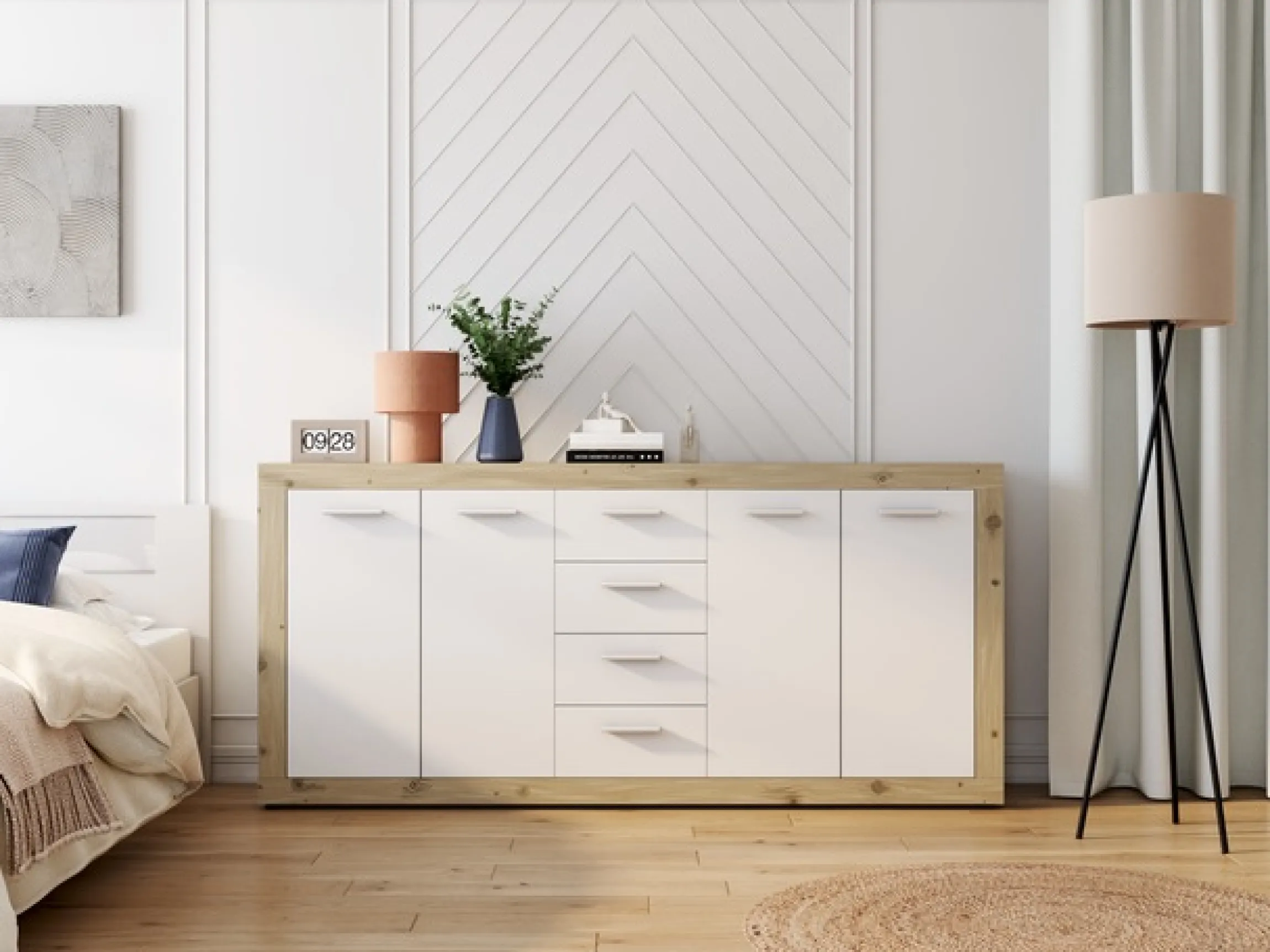 FORTE Sideboard »Baccio« Breite ca. 197 cm, 4 Türen, 4 Schubladen