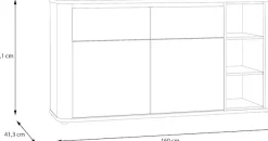 FORTE Sideboard B/H/T 160/83,1/41,3 cm , Stauraum, MDF Front