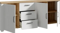 FORTE Sideboard »Bohol, großes Sideboard,Breite 2,20 mtr. Soft-Close, Stauraum« B/H/T 220,8/87/42cm, 3 Türen, 3 SK