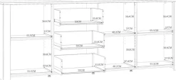 FORTE Sideboard »Bohol, großes Sideboard,Breite 2,20 mtr. Soft-Close, Stauraum« B/H/T 220,8/87/42cm, 3 Türen, 3 SK
