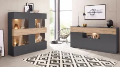 FORTE Sideboard »Como« Kommode, Stauraumschrank, LED Beleuchtung, Soft Close, Stauraum