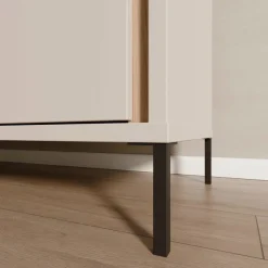 FORTE Sideboard »Forte Seravel Kommode 124 cm, Kashmir Beige/Mauvella Eiche« B/H/T 124,1/87,2/41,5 viel Stauraum, Lamellenoptik