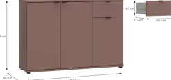 FORTE Sideboard »Ganymede« Sideboard, Stauraum, Schublade; Metallgriffe, 4 Dekore, Breite 119,8cm