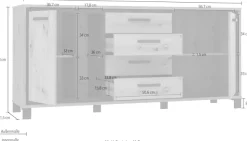 FORTE Sideboard »Kashmir« Breite 177 cm