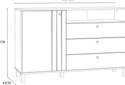 FORTE Sideboard »Killarney« Sideboard, Stauraum, Soft Close, Metallgriffe