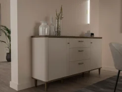 FORTE Sideboard »Lacetti« B/H/T 179,8/91,7/41,2 cm Echtholzfüße