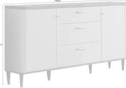 FORTE Sideboard »Lacetti« B/H/T 179,8/91,7/41,2 cm Echtholzfüße