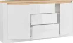 FORTE Sideboard »Sideboard 2T/3SK« B/H/T 181,1/89,8/41,6 cm, Front glänzend