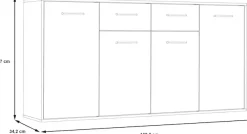 FORTE Sideboard »Sideboard, verschiedene Dekore, Schubkästen«