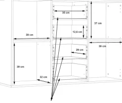 FORTE Sideboard »Sideboard, verschiedene Dekore, Schubkästen« B/H/T 122,6/81,7/34,2 cm, Stauraum