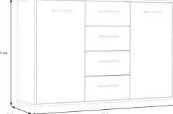 FORTE Sideboard »Sideboard, verschiedene Dekore, Schubkästen« B/H/T 122,6/81,7/34,2 cm, Stauraum