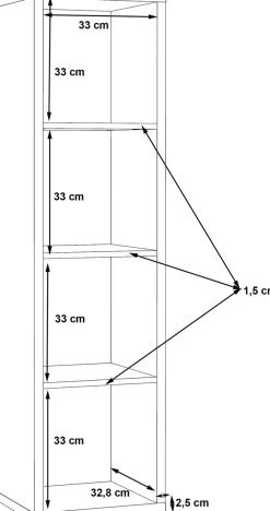 FORTE Standregal »Mauro, FSC®-zertifiziert« Fachgröße 33x33cm, 4 Fächer