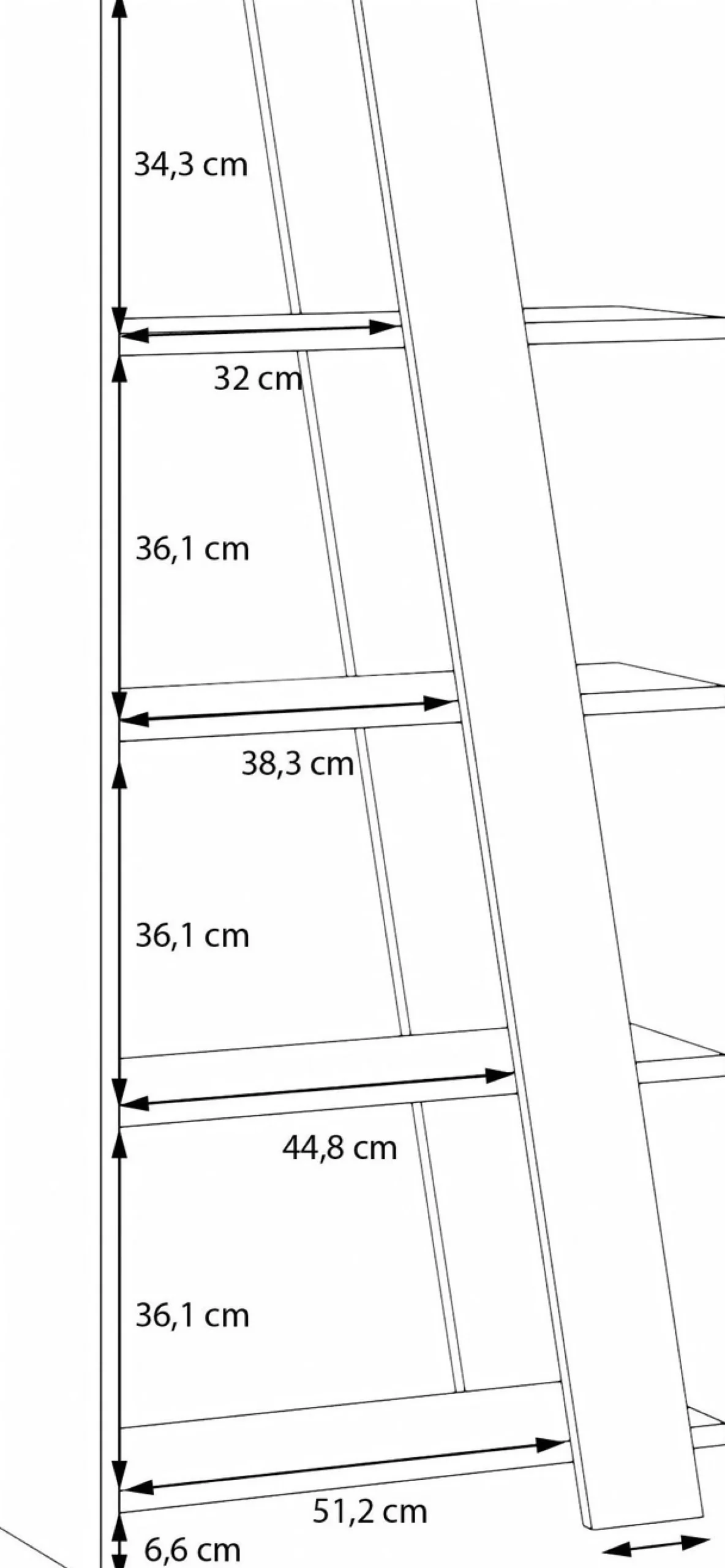 FORTE Standregal »Standregal, 4 Ablageböden, Höhe 161 cm« B/H/T 72/161/29,6 cm verschiedene Dekore