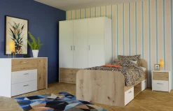 FORTE Stauraumbett »Culgoa« Jugendbett, Stauraum, Schubkasten, modernes Dekor, pflegeleicht