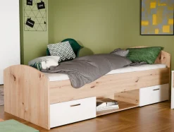 FORTE Stauraumbett »Culgoa« Jugendbett, Stauraum, Schubkasten, modernes Dekor, pflegeleicht