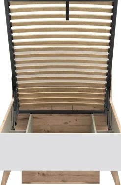 FORTE Stauraumbett »Vankka viel Stauraum, skandinavisches Design, Made in Europe« aufklappbarer Lattenrost, weitere Produkte zur Serie erhältlich