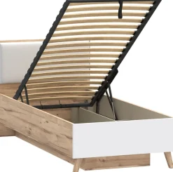 FORTE Stauraumbett »Vankka viel Stauraum, skandinavisches Design, Made in Europe« aufklappbarer Lattenrost, weitere Produkte zur Serie erhältlich