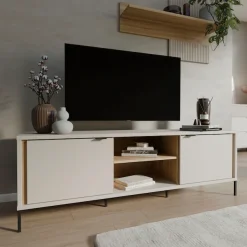 FORTE TV-Board »Forte Seravel TV Schrank 160, Elegantes Lowboard, Beleuchtung optional« B/H/T 158,8/52/41,5 offener Stauraum