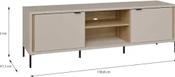FORTE TV-Board »Forte Seravel TV Schrank 160, Elegantes Lowboard, Beleuchtung optional« B/H/T 158,8/52/41,5 offener Stauraum