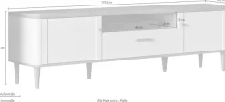 FORTE TV-Board »Lacetti« B/H/T 179,8/53,3/41,2 cm Echtholzfüße