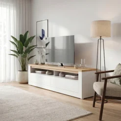FORTE TV-Board »TV-Schrank, grifflos, offene Fächer« B/H/T 181,1/48,2/41,6 cm, Front glänzend