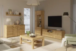 FORTE Vitrine »Akinori« B/H/T 75,1/140/41,8 cm,Highboardvitrine, Glastüre , Soft Close, MDF Front
