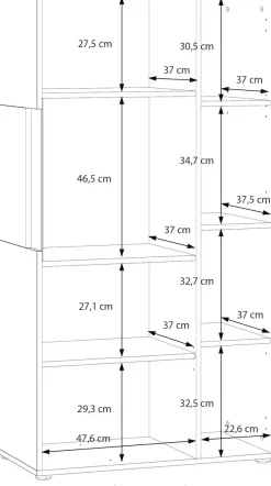 FORTE Vitrine »Akinori« B/H/T 75,1/140/41,8 cm,Highboardvitrine, Glastüre , Soft Close, MDF Front