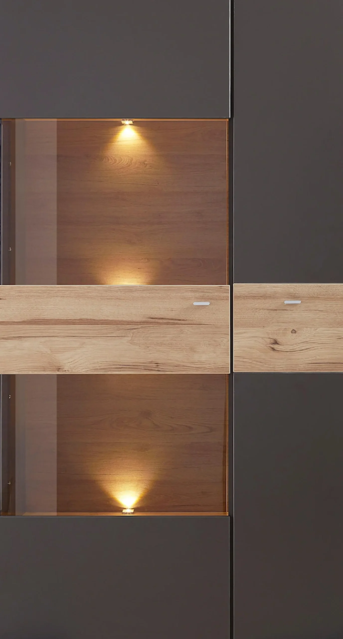 FORTE Vitrine »Como« Highboard, LED Beleuchtung Einlegeböden, Glastüre, Soft Close
