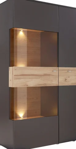 FORTE Vitrine »Como« Highboard, LED Beleuchtung Einlegeböden, Glastüre, Soft Close