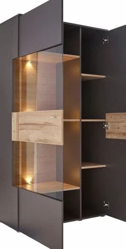 FORTE Vitrine »Como« Highboard, LED Beleuchtung Einlegeböden, Glastüre, Soft Close