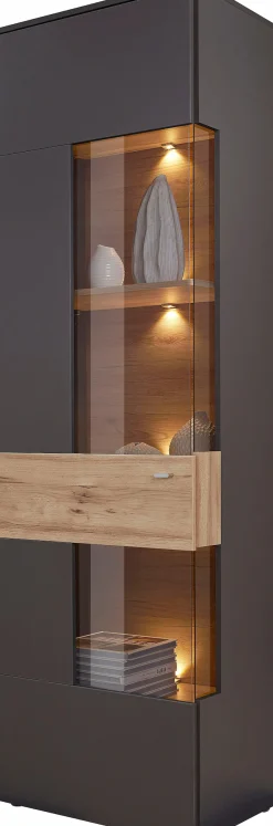 FORTE Vitrine »Como« Vitrine, Glastüre, LED Beleuchtung, Soft Close Linksanschlag