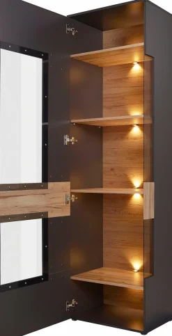 FORTE Vitrine »Como« Vitrine, Glastüre, LED Beleuchtung, Soft Close Linksanschlag