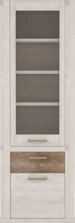 FORTE Vitrine »Duro« Höhe 212 cm, Glasvitrine mit Schublade, im Landhausstil