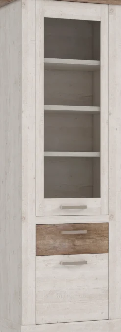 FORTE Vitrine »Duro« Höhe 212 cm, Glasvitrine mit Schublade, im Landhausstil
